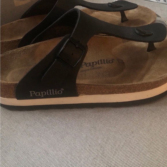 Gizeh Birko-Flora Black Sandals. - Picture 2 of 6